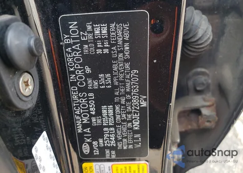 2009 Kia Sportage Lx from USA, damaged, VIN KNDJE723897637079